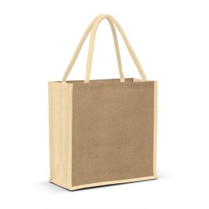 The Trends Collection Lanza Jute Tote Bag is a large laminated jute tote bag with padded cotton handles. 4 colours. Great branded bags & promotional products.