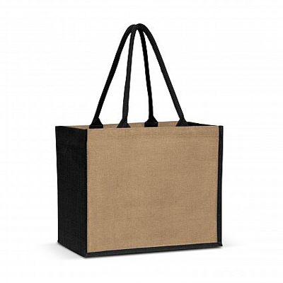 The Trends Collection Torino Jute Shopping Bag is an extra wide laminated jute tote bag.  4 colours available.  Great branded bags & promotional products.
