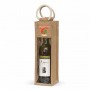 The Trends Collection Serena Jute Wine Carrier is a single bottle, laminated jute wine bag with unbleached cotton handles.  Great branded wine bags.