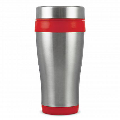 The Trends Collection Aspen Travel Mug is a 350ml double wall travel mug. Screw on lid, stainless steel outer. Great branded travel mugs.