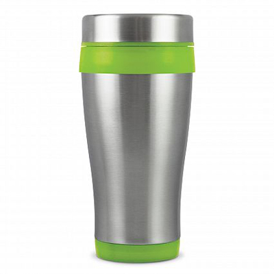 The Trends Collection Aspen Travel Mug is a 350ml double wall travel mug. Screw on lid, stainless steel outer. Great branded travel mugs.