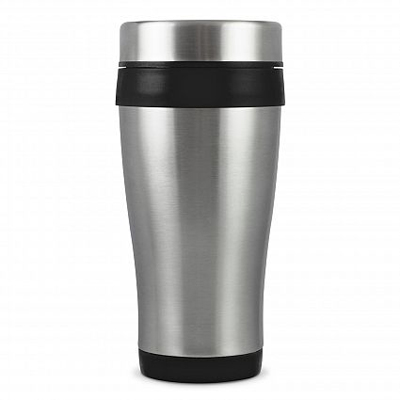 The Trends Collection Aspen Travel Mug is a 350ml double wall travel mug.  Screw on lid, stainless steel outer.  Great branded travel mugs.