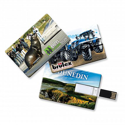 The TRENDS Credit Card USB Drive 4gb is a credit card size flash drive.   Full Colour branding.  4gb of memory.  Great tech promo product