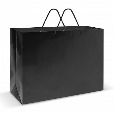 The Trends Collection XL Laminated Carry bag is extra large.  High gloss.  Great retail packaging promotional product.  Available in Black or White.  Screen Printed.