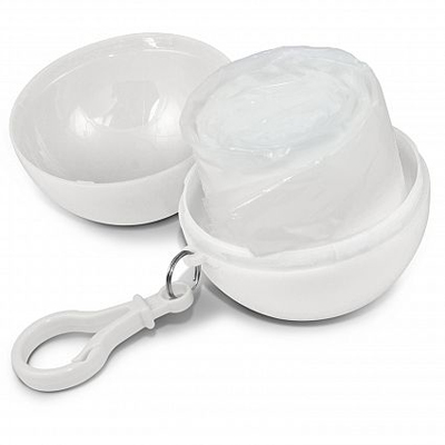 The Trends Collection Raincoat Ball is a handy emergency rain coat in a clip on plastic ball.  Branding on Ball.  In 3 colours.  Great event promo product.