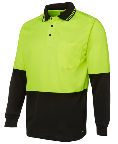 6HVPL JBs Hi Viz Long Sleeve Trad Polo