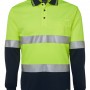 6HVSL JBs Hi Vis Long Sleeve Day & Night Traditional Polo Yellow