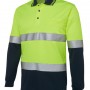 6HVSL JBs Hi Vis Long Sleeve Day & Night Traditional Polo Lime