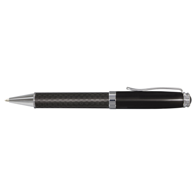 The Trends Collection Statesman Ball Pen is a luxury twist action brass & carbon fibre ball pen.  In Carbon Fibre/Black.  Great branded pen & business corporate gift.