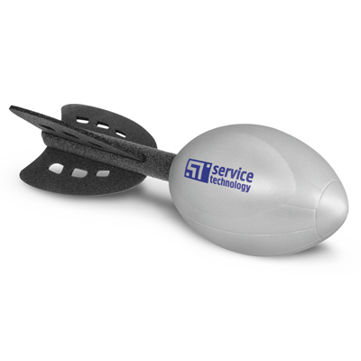 The Trends Collection Stress Dart is an aerodynamic dart shaped stress toy.  In Silver.  One colour branding.  Great branded stress promotional products.