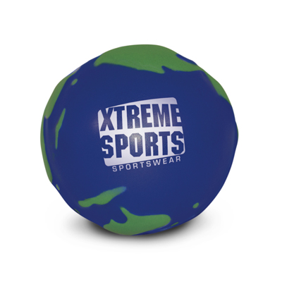 The Trends Collection Stress Globe is a globe shaped stress relieving toy.  In Blue with Green.  Great branded anti stress items & promotional products.