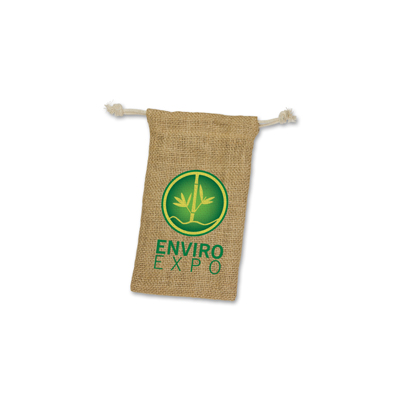 The Trends Collection Jute Gift Bag Small is an enviro friendly natural jute drawstring gift bag.  Great branded jute, gift bags & promotional products.