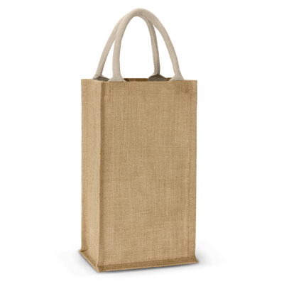 The Trends Collection Donato Jute Double Wine Carrier is a 2 bottle wine carrier in natural jute & cotton handles. 2 colours. Great branded wine bags.