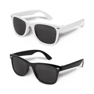 The Trends Collection Malibu Kids Sunglasses are retail quality fashion kids sunglasses.  In White & Black.  Great branded sunglasses & summer promo products.