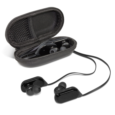 The Trends Collection Sport Bluetooth Earbuds are bluetooth earbuds produce 5 hours of hi definition stereo sound.  Black.  Great branded bluetooth earbuds.