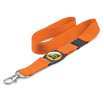 The Trends Collection Crest Lanyard is a polyester lanyard complete with spring load clip. safety clip & plastic insert. 11 colours. Great branded lanyards.