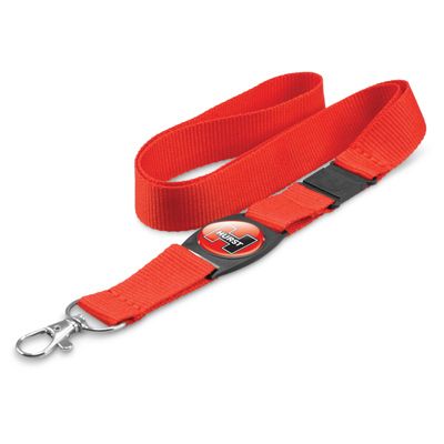 The Trends Collection Crest Lanyard is a polyester lanyard complete with spring load clip. safety clip & plastic insert. 11 colours. Great branded lanyards.