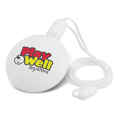 The Trends Collection Funky Bubble Kit is a fun bubble making kit with lanyard. In White. Great branded kids bubble kits & fun promotional products.