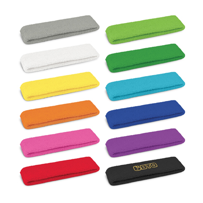 The TRENDS Head Sweat Band is a stretchy towelling head sweat band.  80% cotton.  12 colours.  Great sports promo products.