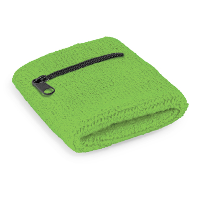The Trends Wrist Sweat Band with Pocket is a stretchy towelling wrist sweat band.  80% cotton.  Embroidered.  12 colours. Great branded sports promotional products.