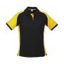 p10122 Biz Collection Ladies Nitro Polo Black Yellow White Front