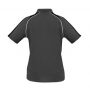 p225ls Biz Collection Ladies Triton Polo Ash Black White Back