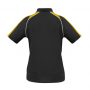 p225ls Biz Collection Ladies Triton Polo Black Gold White Back