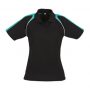 p225ls Biz Collection Ladies Triton Polo Black Teal White Front