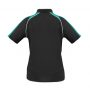 p225ls Biz Collection Ladies Triton Polo Black Teal White Back