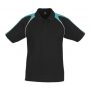 p225ms Biz Collection Mens Triton Polo Black Teal White Front