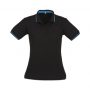p226ls Biz Collection Ladies Jet Polo Black Cyan Front