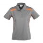 p244ls Biz Collection Ladies United Short Sleeve Polo Ash/Fluoro Orange – Promotrenz