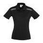 p244ls Biz Collection Ladies United Short Sleeve Polo Black/Ash – Promotrenz