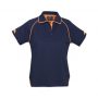 p29022 Biz Collection Ladies Fusion Polo Navy Orange Fluoro Front
