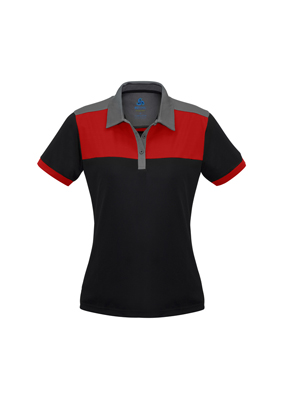 The Biz Collection Ladies Charger Polo Shirt is made from 100% BIZ COOL™ Polyester sports fabric.  Modern Fit.  5 colours. Great branded biz cool polos & uniforms.