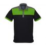 p500ms Biz Collection Mens Charger Polo Black Green Front