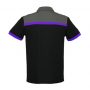 p500ms Biz Collection Mens Charger Polo Black Purple Back