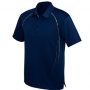 p604ms Biz Collection Cyber Polo Navy Silver Front