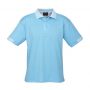 p9100 Biz Collection Mens Noosa Self Check Polo Aqua Blue White Front