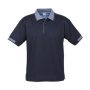 p9100 Biz Collection Mens Noosa Self Check Polo Navy Spring Blue Front