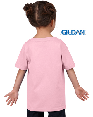 The Gildan Heavy Cotton Toddler T Shirt is a 50% cotton/50% polyester tee. Sizes 2 - 6. Great cost effective kids tees for printing and events.