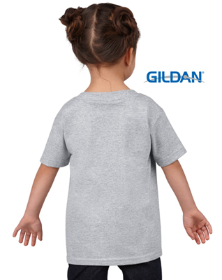 The Gildan Heavy Cotton Toddler T Shirt is a 50% cotton/50% polyester tee. Sizes 2 - 6. Great cost effective kids tees for printing and events.