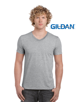 The Gildan Softstyle Adult V-Neck T Shirt is a 150gm cotton jersey knit tee.  4 colours.  Semi Fitted.  S - 3XL.  Great cotton tees from Gildan.