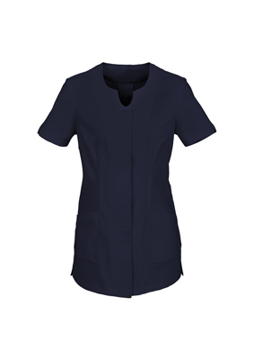 The Biz Collection Ladies Eden Tunic is a 97% Polyester, modern fit tunic.  Perfect for beauty and healthcare.  Great branded uniforms & Biz Collection clothing.
