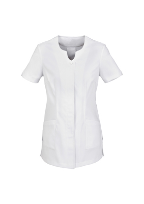 The Biz Collection Ladies Eden Tunic is a 97% Polyester, modern fit tunic.  Perfect for beauty and healthcare.  Great branded uniforms & Biz Collection clothing.