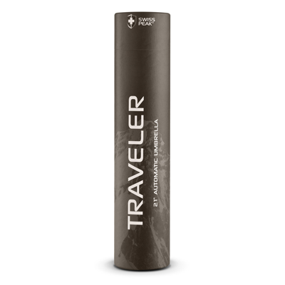The Trends Collection Swiss Peak Traveler Umbrella is a 3 stage folding umbrella with auto open and close.  8 panel. Black.  Great branded travel umbrellas.