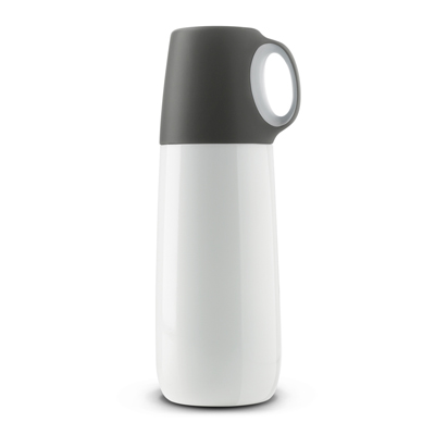 The Trends Collection Bopp Hot Flask is a 600ml double wall, vacuum insulated stainless steel flask.  White or Black.  Great branded drink flasks.