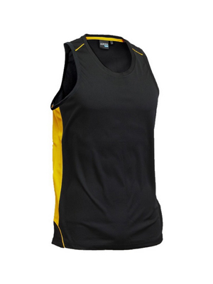 The Aurora Matchpace Singlet is 100% polyester, quick drying and breathable. Available in 6 colour combinations. Sizes XS- 5XL. Great sports apparel.