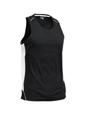 The Aurora Matchpace Singlet is 100% polyester, quick drying and breathable. Available in 6 colour combinations. Sizes XS- 5XL. Great sports apparel.