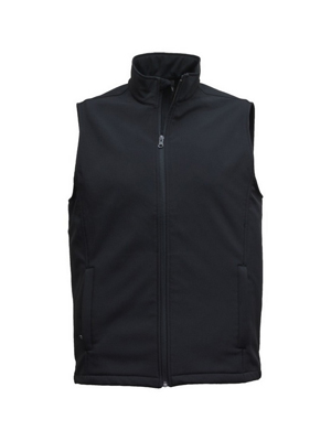 The Aurora Mens 3k Softshell Vest is a water resistant, breathable, wind blocking vest.  In Black or Navy.  Sizes S - 5XL.  Available in Black.  Great branded vests.